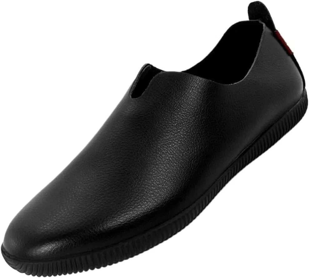 Лоферы кожаные мужские на плоском каблуке, Black DHFIRUFSHLO