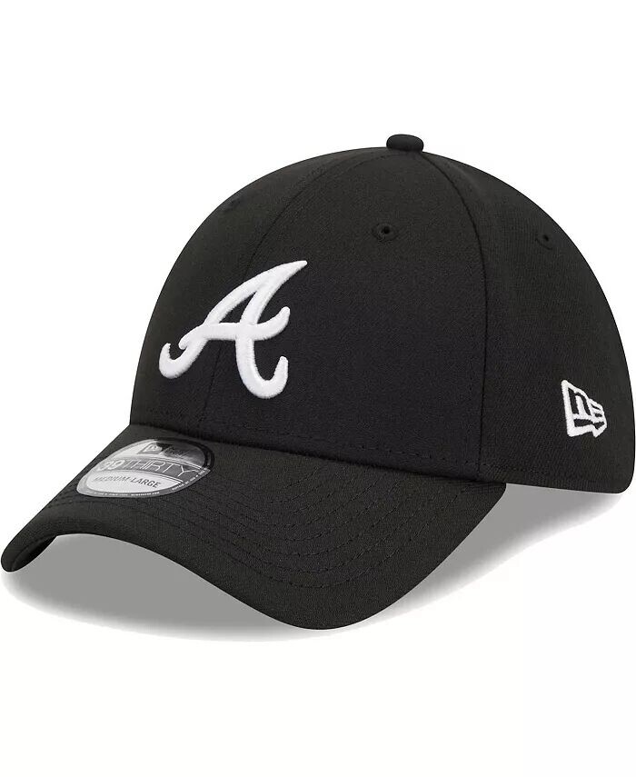 

Мужская черная гибкая шляпа с логотипом Atlanta Braves 39THIRTY New Era
