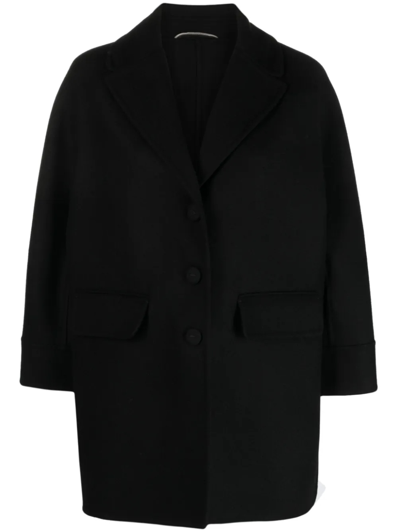 

Однобортное пальто из вирджинской шерсти Ermanno Scervino, черный