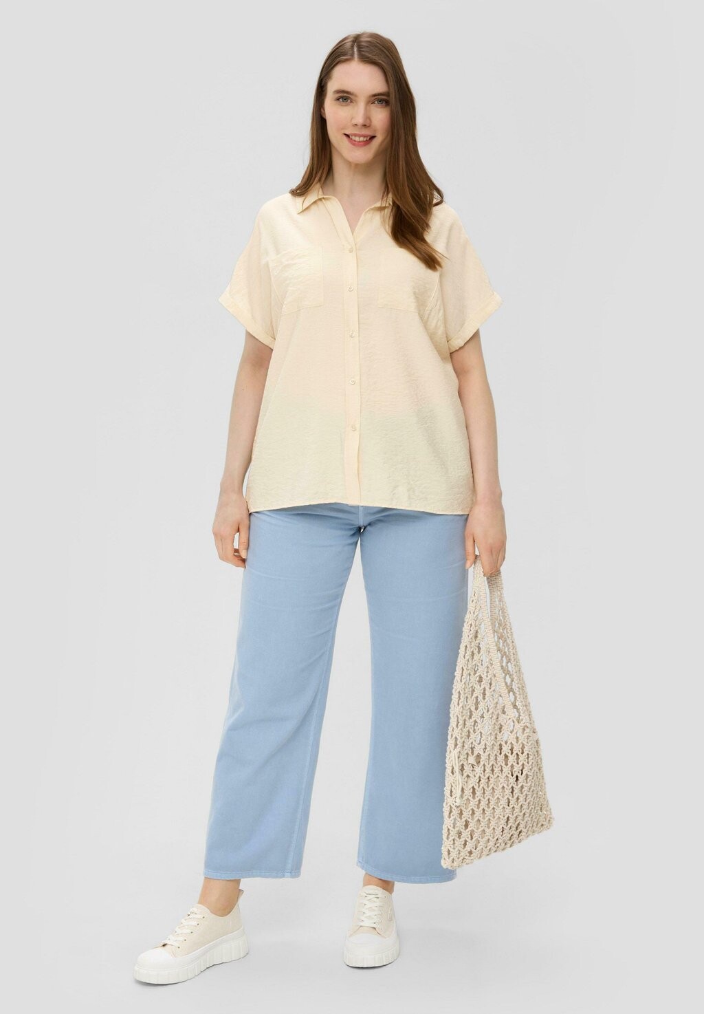 

Блузка на пуговицах RELAXED FIT MET BORSTZAKKEN s.Oliver, бежевый