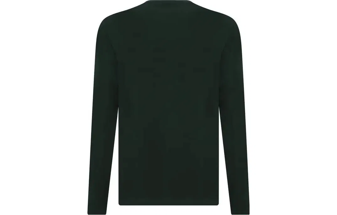 Футболка EA7 Letter Print с длинным рукавом и круглым вырезом, мужская, army green EMPORIO ARMANI — фото 3