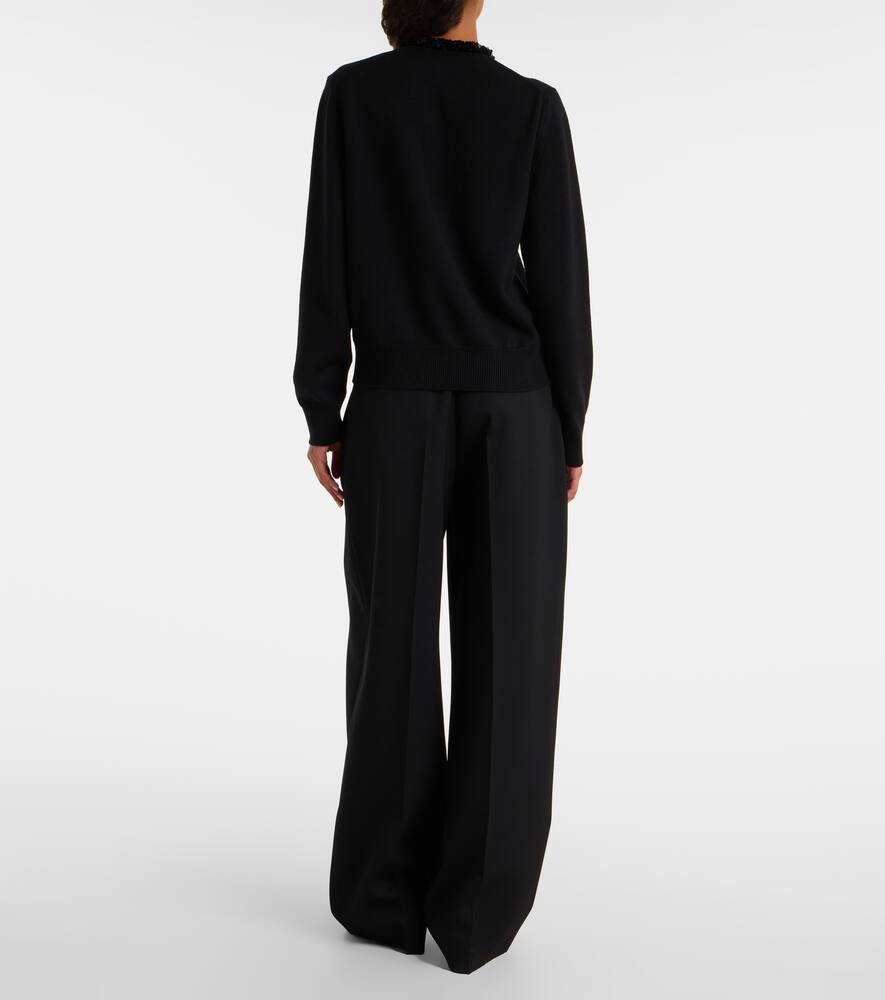 Кардиган из вирджинской шерсти с пайетками Jil Sander, Black — фото 3