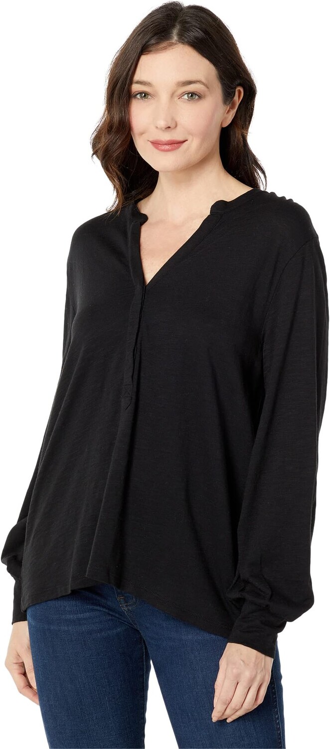 

Рубашка Lilla P Long Sleeve Split-Neck, черный