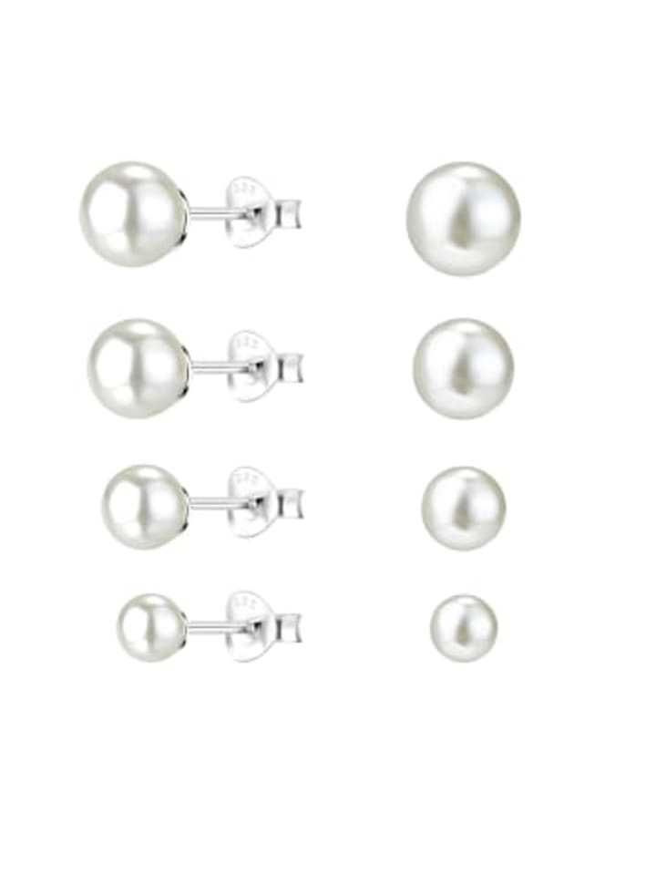 

Alexander York Серьги-гвоздики PERLE из серебра 925 пробы, набор из 4 штук