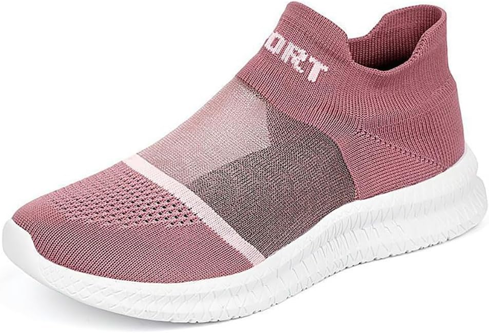 

Мужские прозрачные сетчатые легкие носки-кроссовки DESESE, дышащие вязаные повседневные кроссовки с поддержкой свода стопы, нескользящие лоферы, летние слипоны для ходьбы, розовый