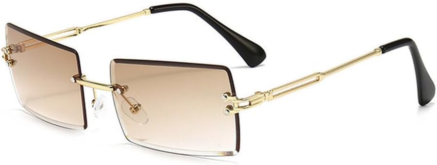 

Ретро солнцезащитные очки для женщин, без оправы, градиентные солнцезащитные очки, модные солнцезащитные очки с оригинальными линзами, женские очки без оправы HVTVTLA, Gradient Light Tea