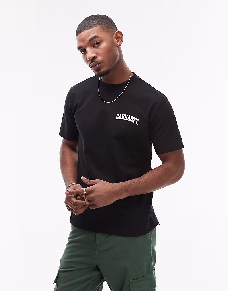 

Футболка с университетским сценарием Carhartt WIP черного цвета