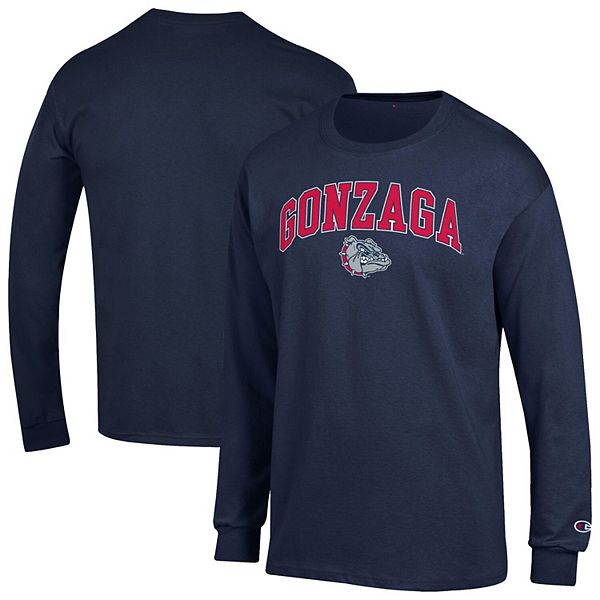 

Мужская футболка с длинным рукавом navy gonzaga bulldogs arch over logo 2-hit Champion