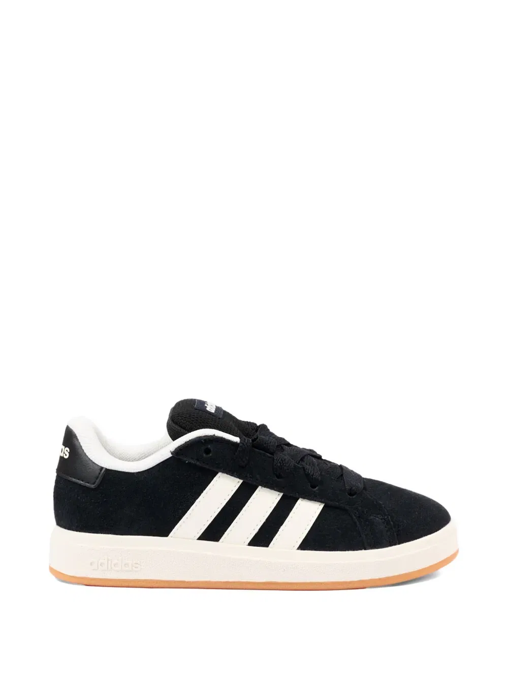 Полосатые кожаные кроссовки Adidas Kids, черный — фото 2