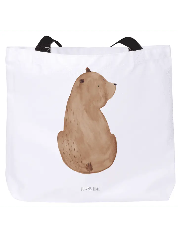 

Сумка-шоппер Mr & Mrs Panda Bär Schulterblick ohne Spruch, белый