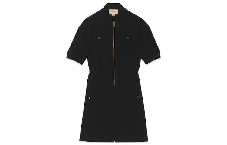 Платье Gucci женское с короткими рукавами, премиальный дизайн, черный