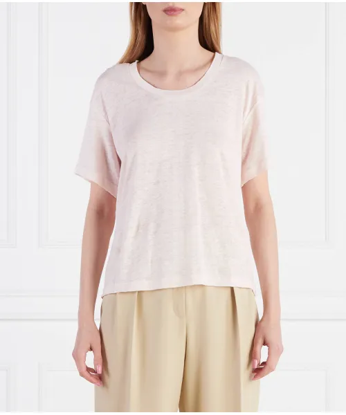 

Льняная футболка Regular fit Samsøe Samsøe, розовый