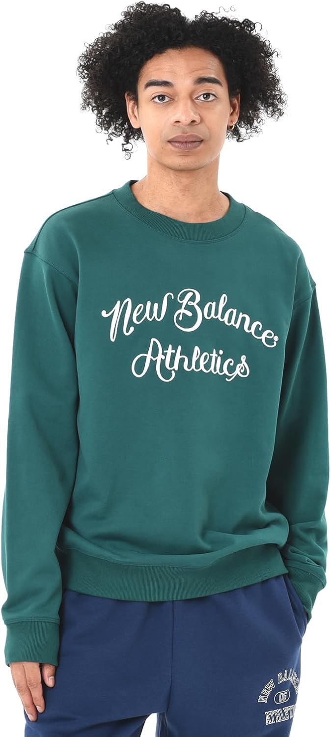 

Мужская спортивная толстовка New Balance с капюшоном свободного кроя (MT43583) из флиса, зеленый