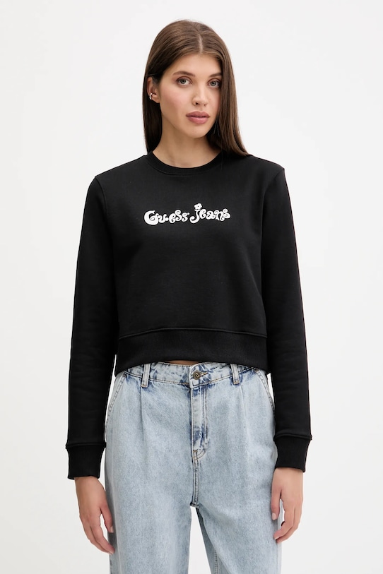 

Хлопковая блузка Guess Jeans, черный