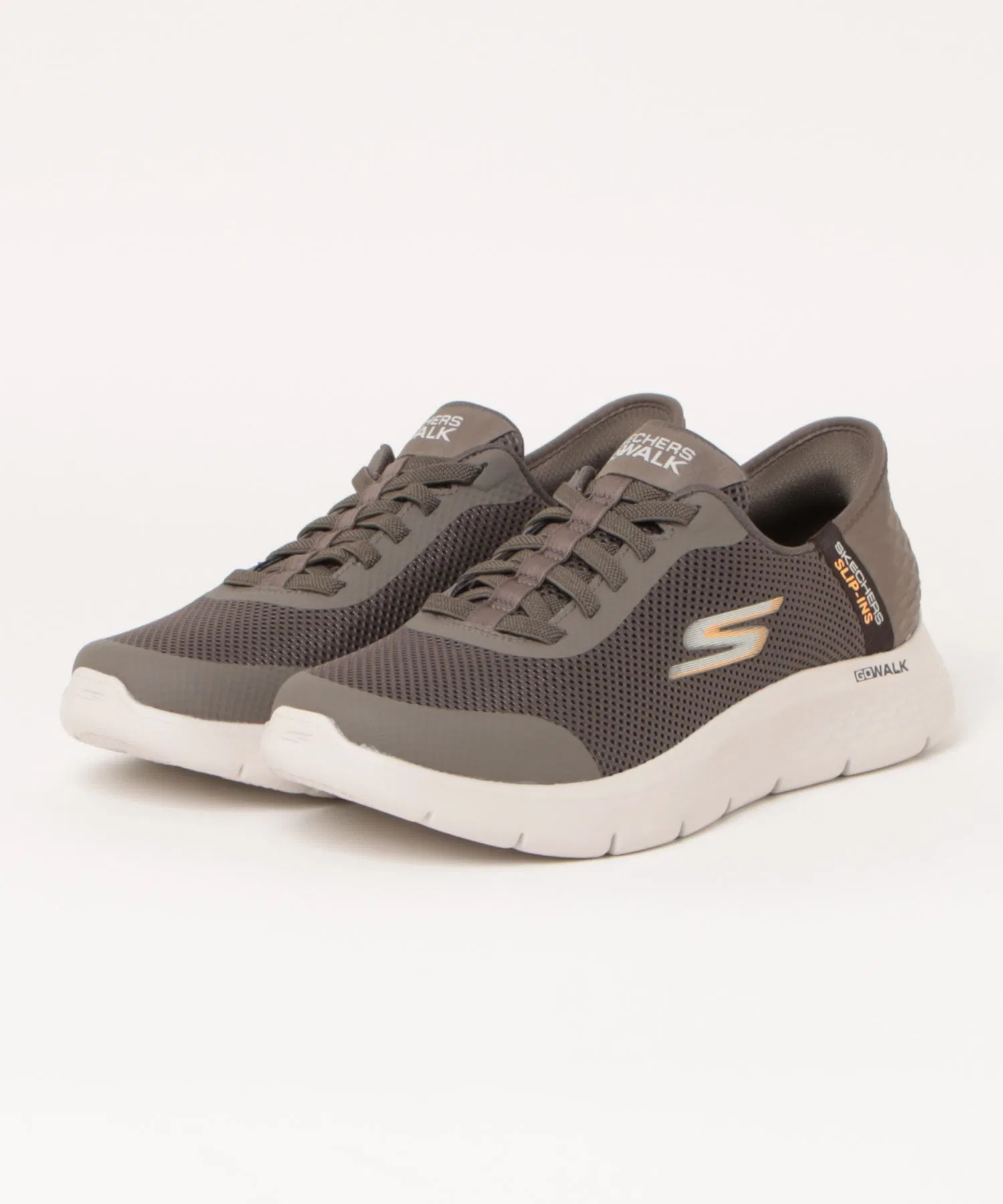 Мужские слипоны SKECHERS GO WALK FLEX HANDS UP коричневые