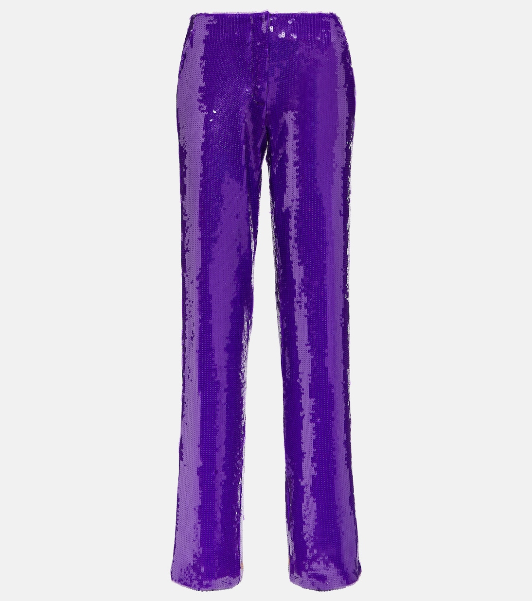 

Брюки широкие, расшитые пайетками LaQuan Smith, Grape