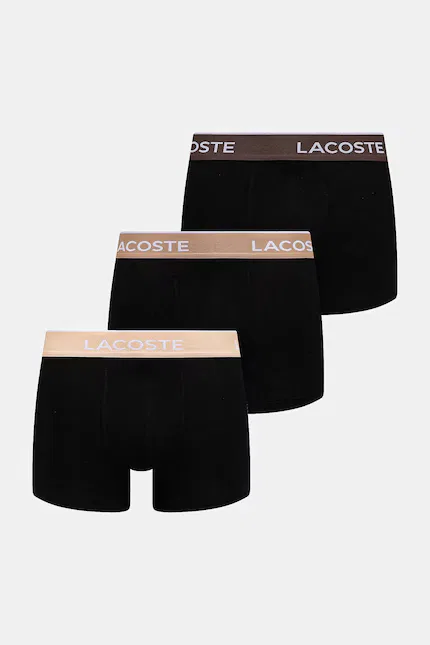 Боксеры мужские из мягкого хлопка 3 шт Lacoste, черный