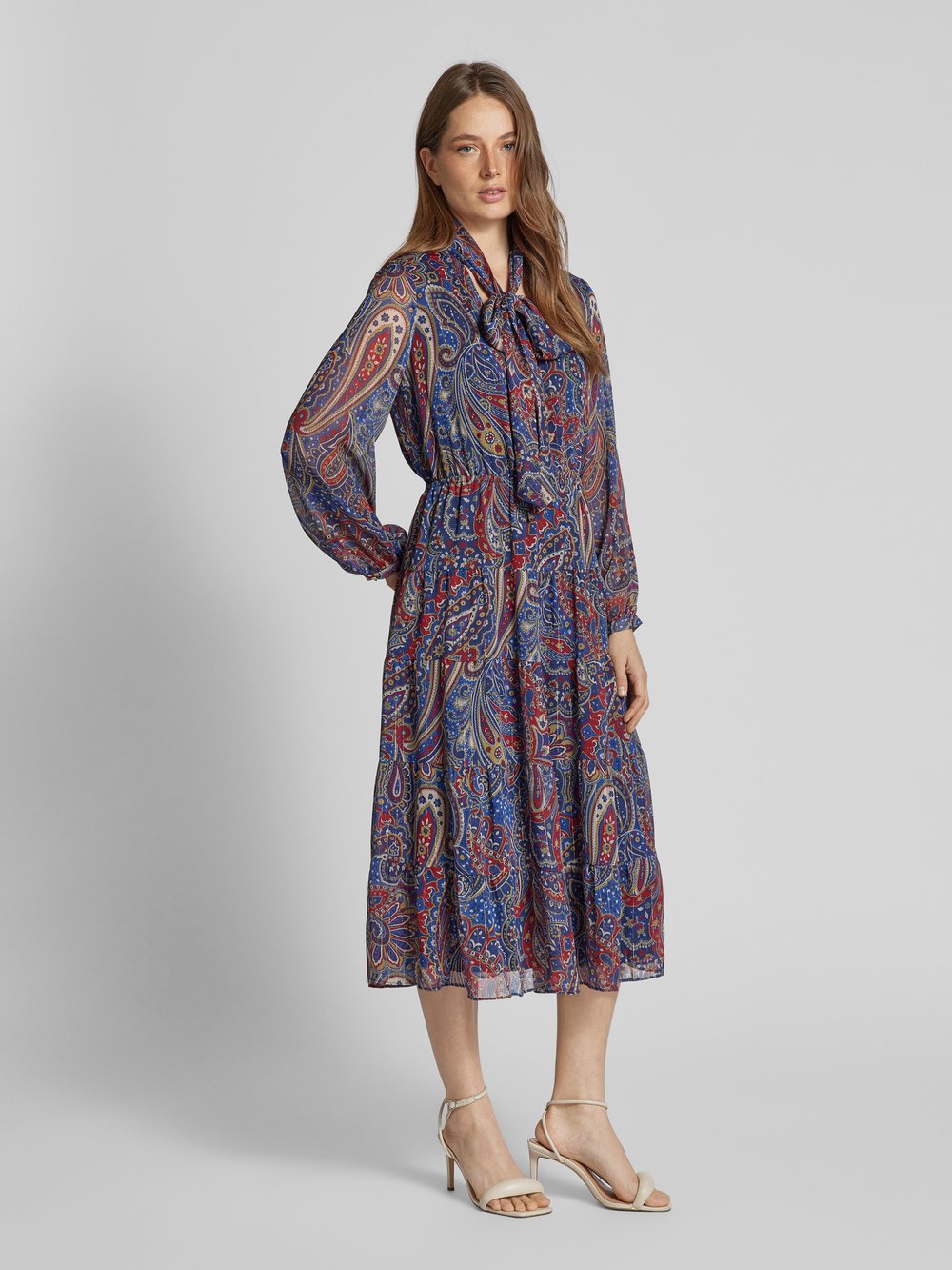 

Платье миди с бантом модель 'RADHEYA' Lauren Ralph Lauren, синий