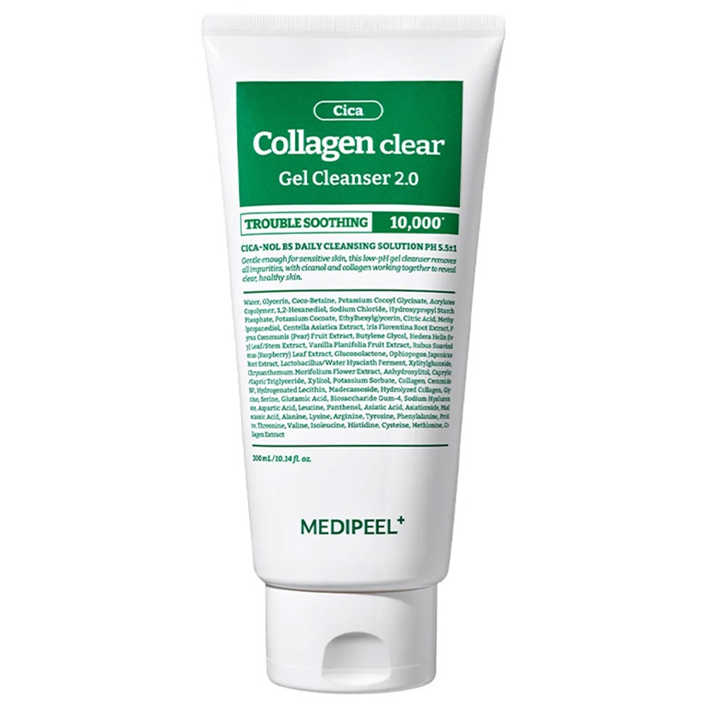 

Очищающая пенка для лица green cica collagen clear gel cleanser 2.0 Medi Peel, объем 120мл