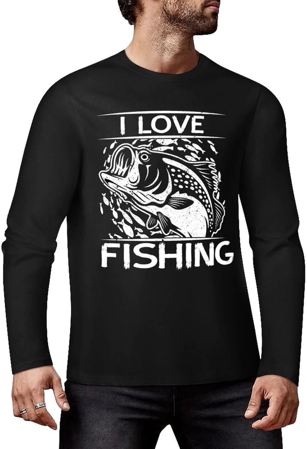 

Персонализированная футболка для рыбалки с длинным рукавом и именем OPLOJUEAEW