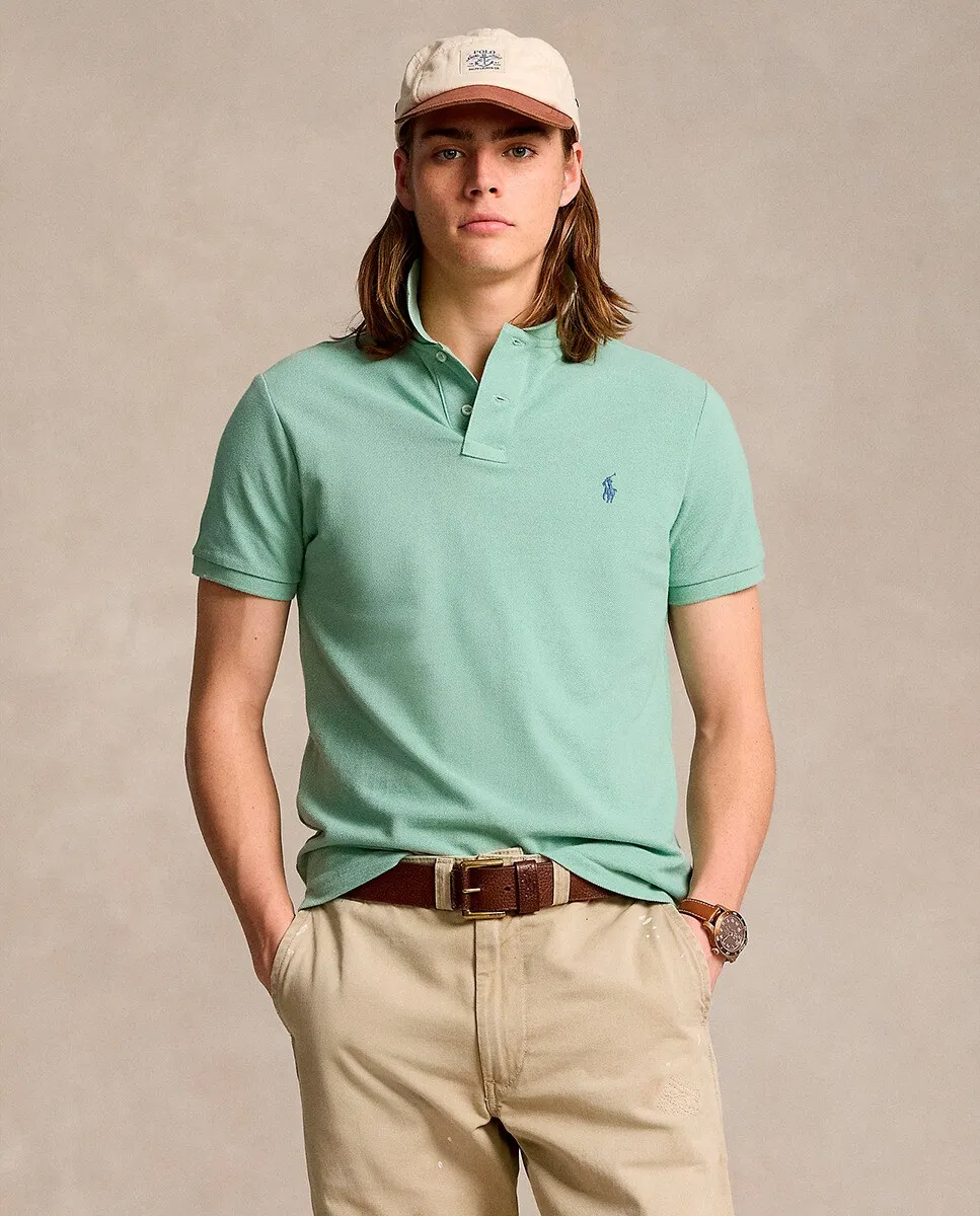 

Мужская рубашка-поло из пике стандартного кроя Polo Ralph Lauren, цвет Verde Menta