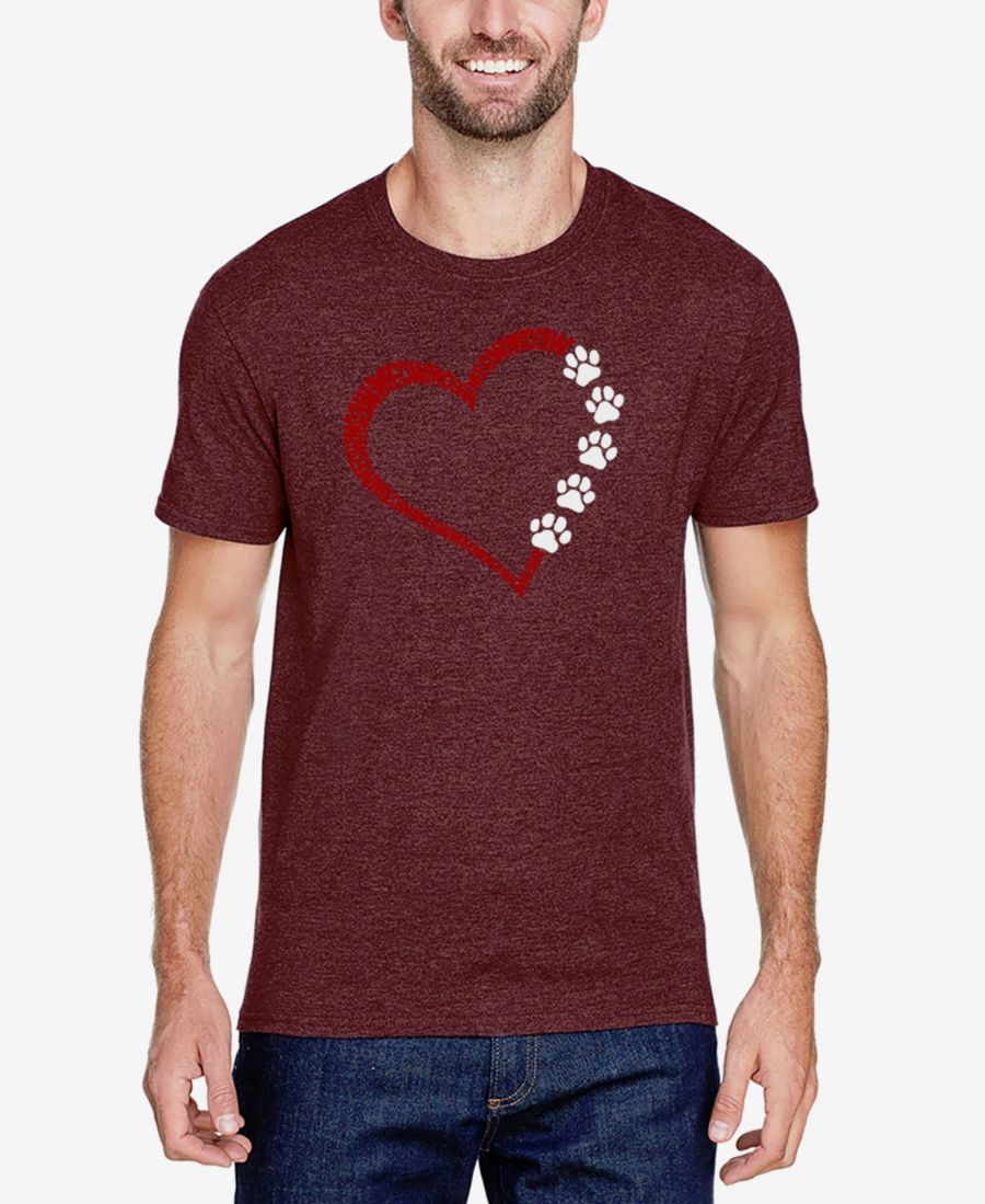 

Мужская футболка Meow Heart Premium Blend с надписью LA Pop Art, Burgundy