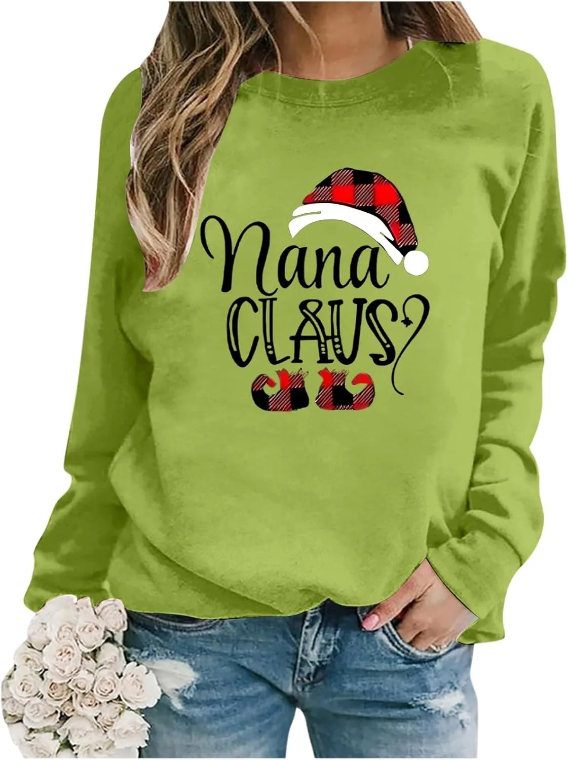 

Свитшот женский рождественский с принтом Santa