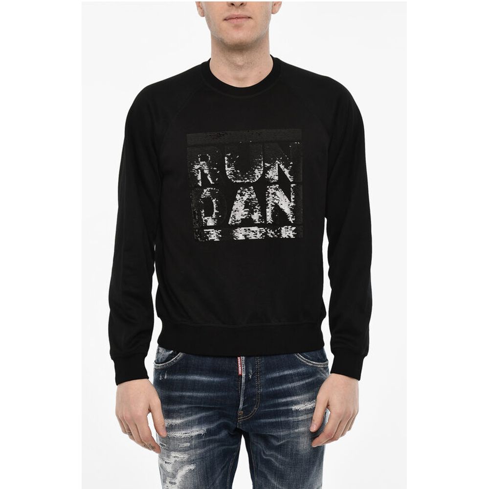 

Свитшот из хлопковой смеси с монограммой из пайеток Dsquared2, Black