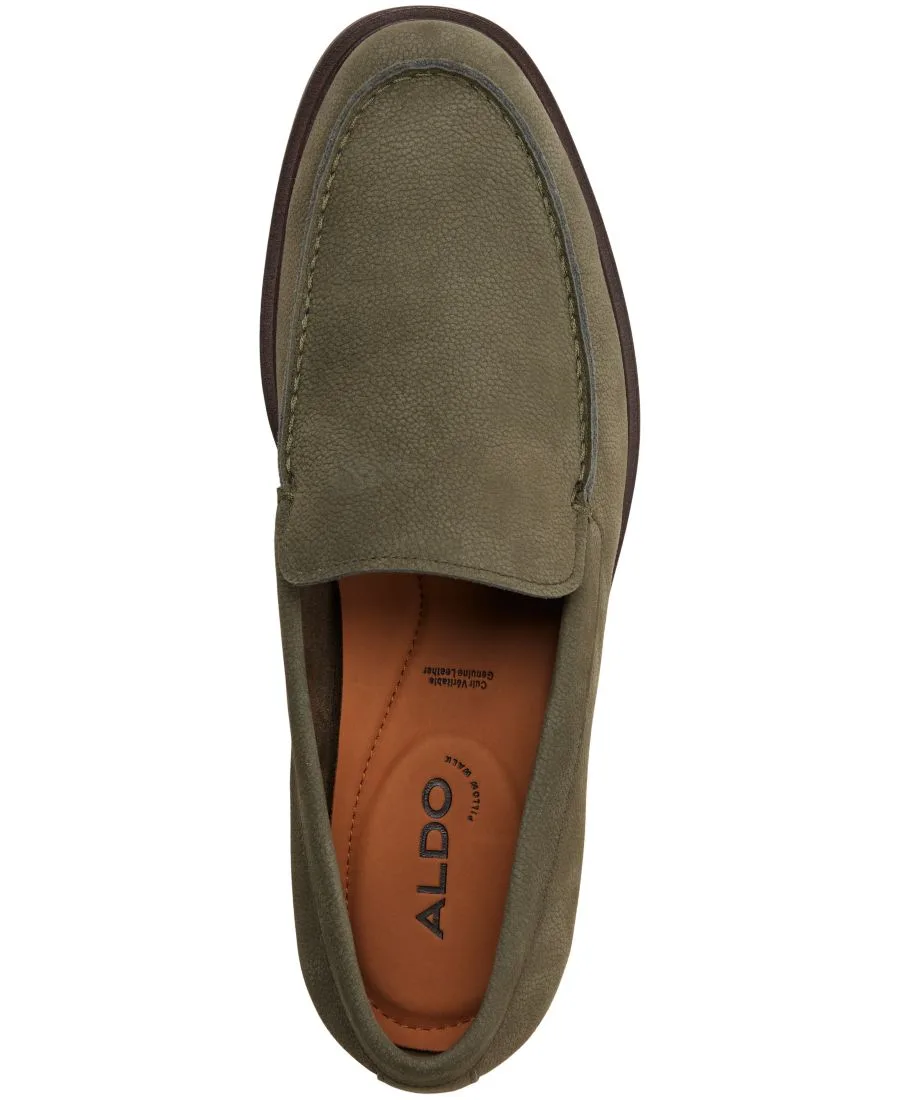 Мужские кожаные лоферы Alfonso без шнурков ALDO, оливковый — фото 4