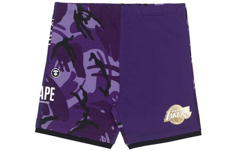 

Шорты Bape X Nba Style Ape Face Camo Milwaukee Bucks Aape, фиолетовый