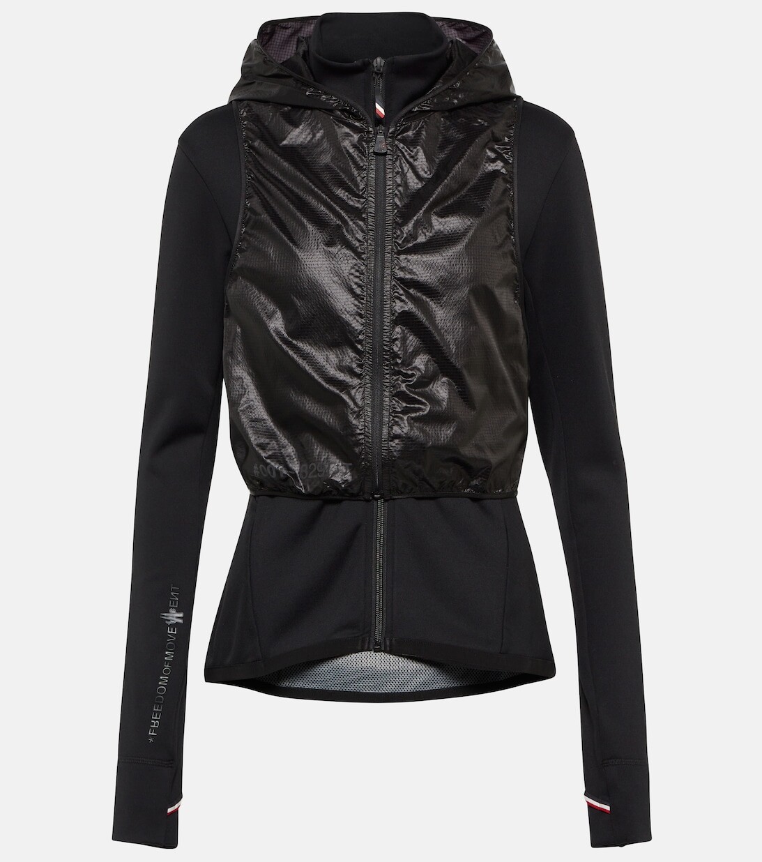 

Худи на молнии из технического джерси MONCLER GRENOBLE, черный