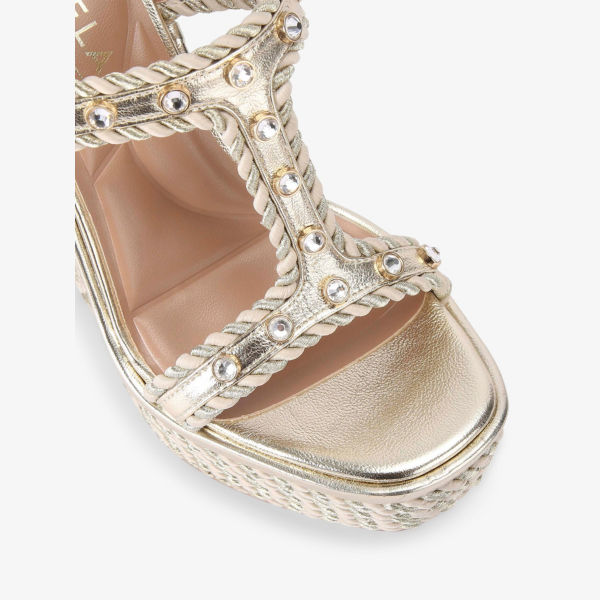 Сандалии Carvela Sorella на клиновидной подошве с веревочными деталями, золотой — фото 3