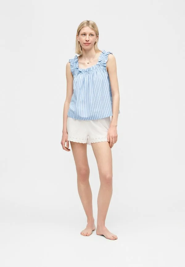 Пижамные штаны с перфорацией, кремового цвета Gap, Off-White — фото 2