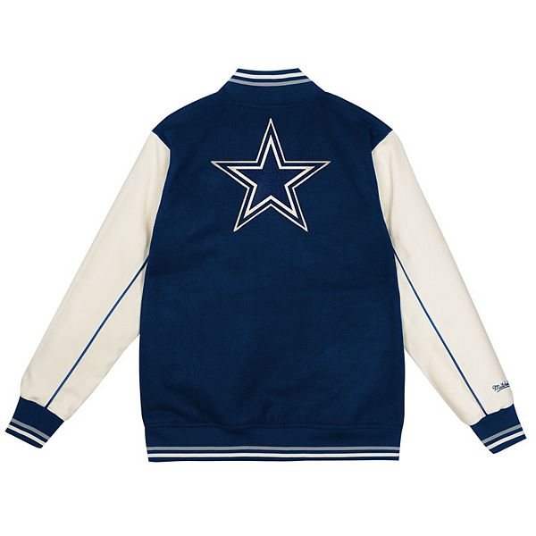 Молодежная куртка-варенка Dallas Cowboys цвета navy/cream на молнии Mitchell & Ness — фото 4