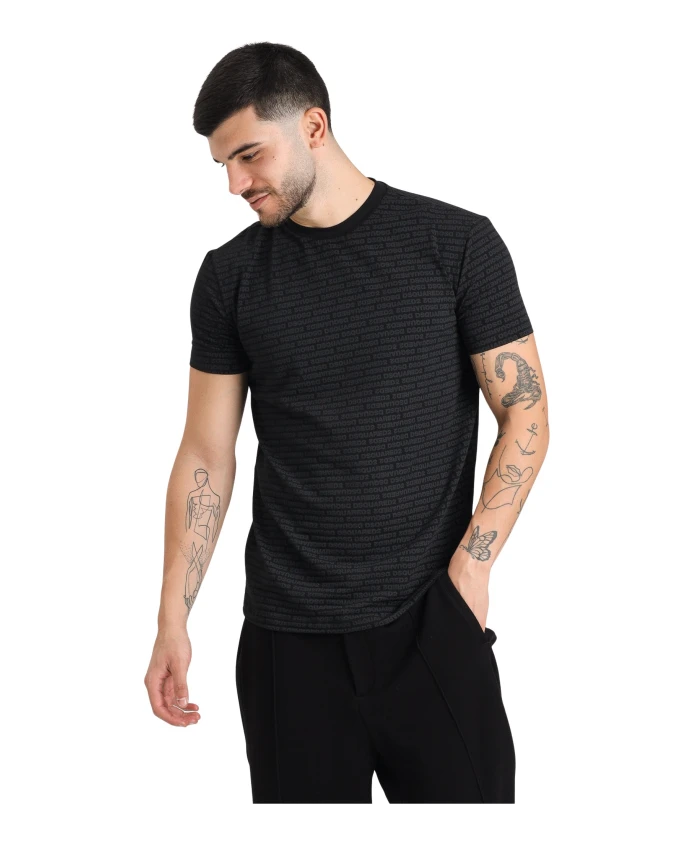 

Черная футболка с короткими рукавами, облегающего кроя Dsquared2, черный