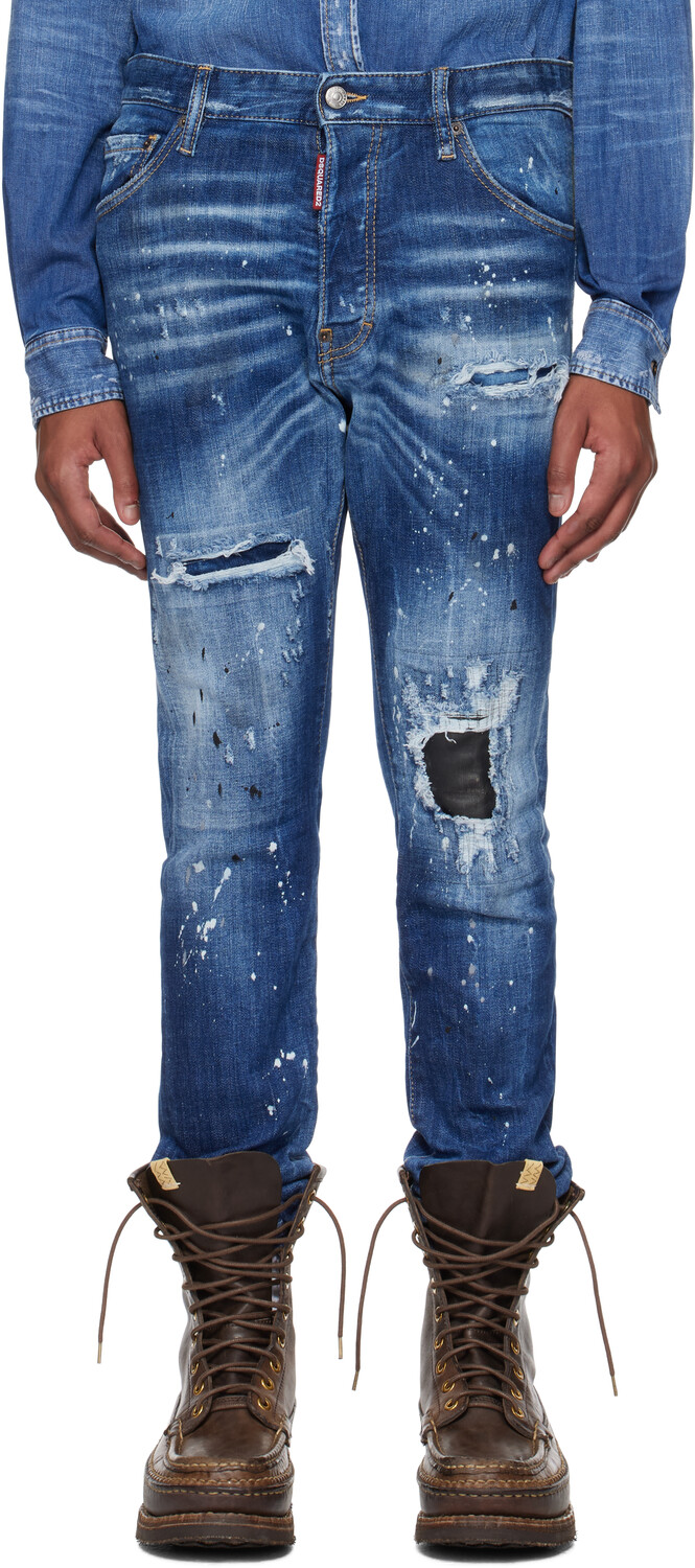 

Синие средне-рваные джинсы Cool Guy Dsquared2