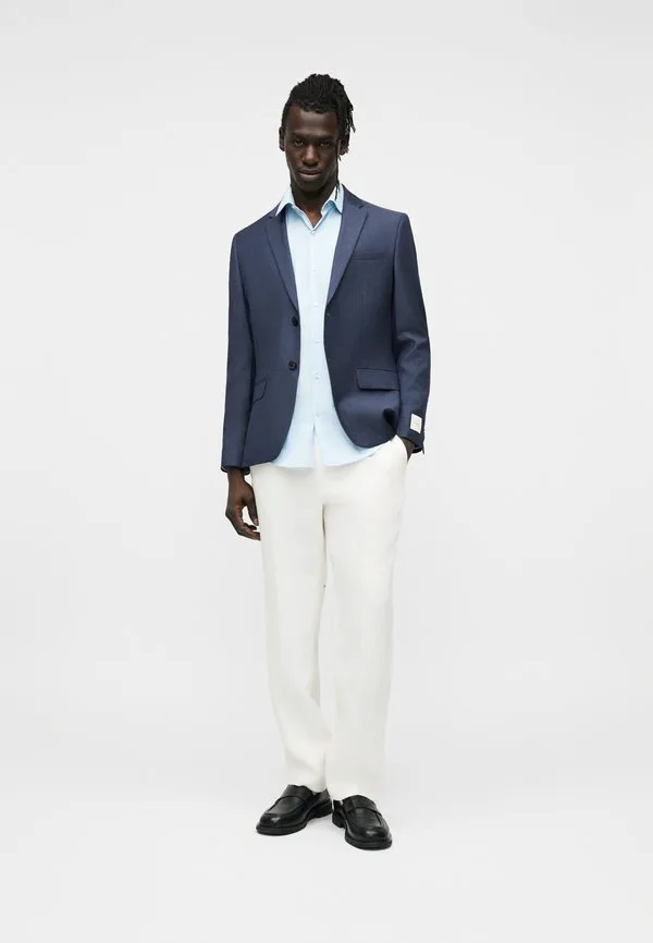 Приталенный блейзер в мелкий горошек Calvin Klein, Dark Slate Blue — фото 2