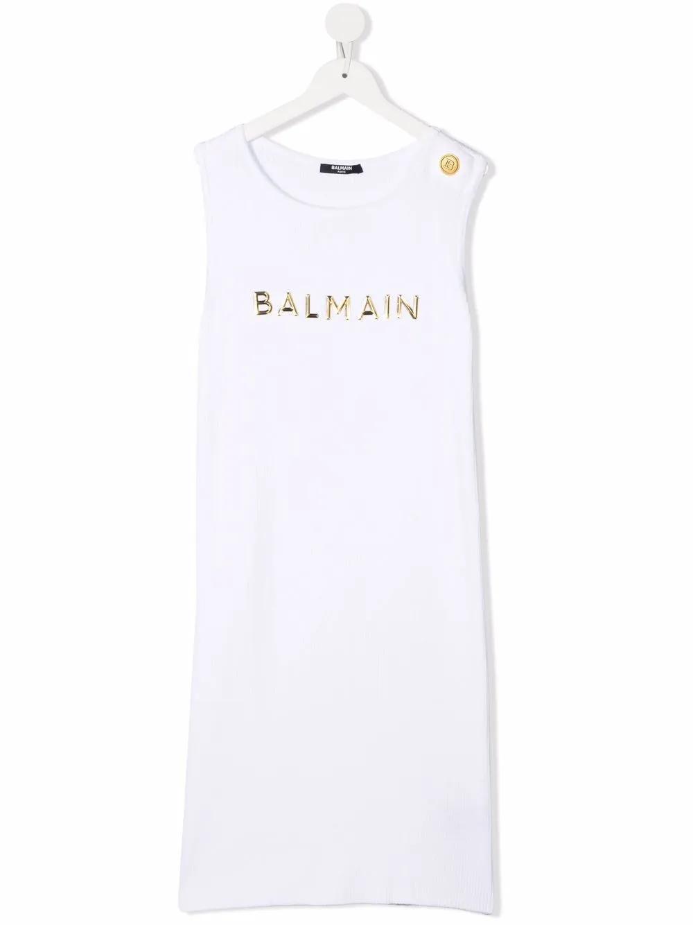 

Платье с логотипом Balmain Kids, белый