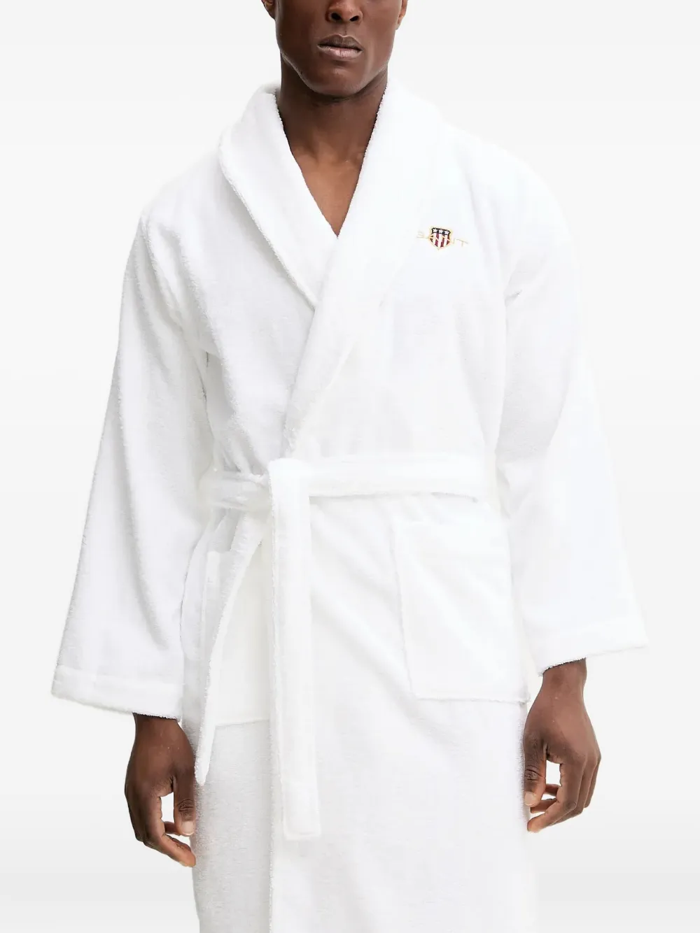 

Халат с вышитым логотипом Gant, белый