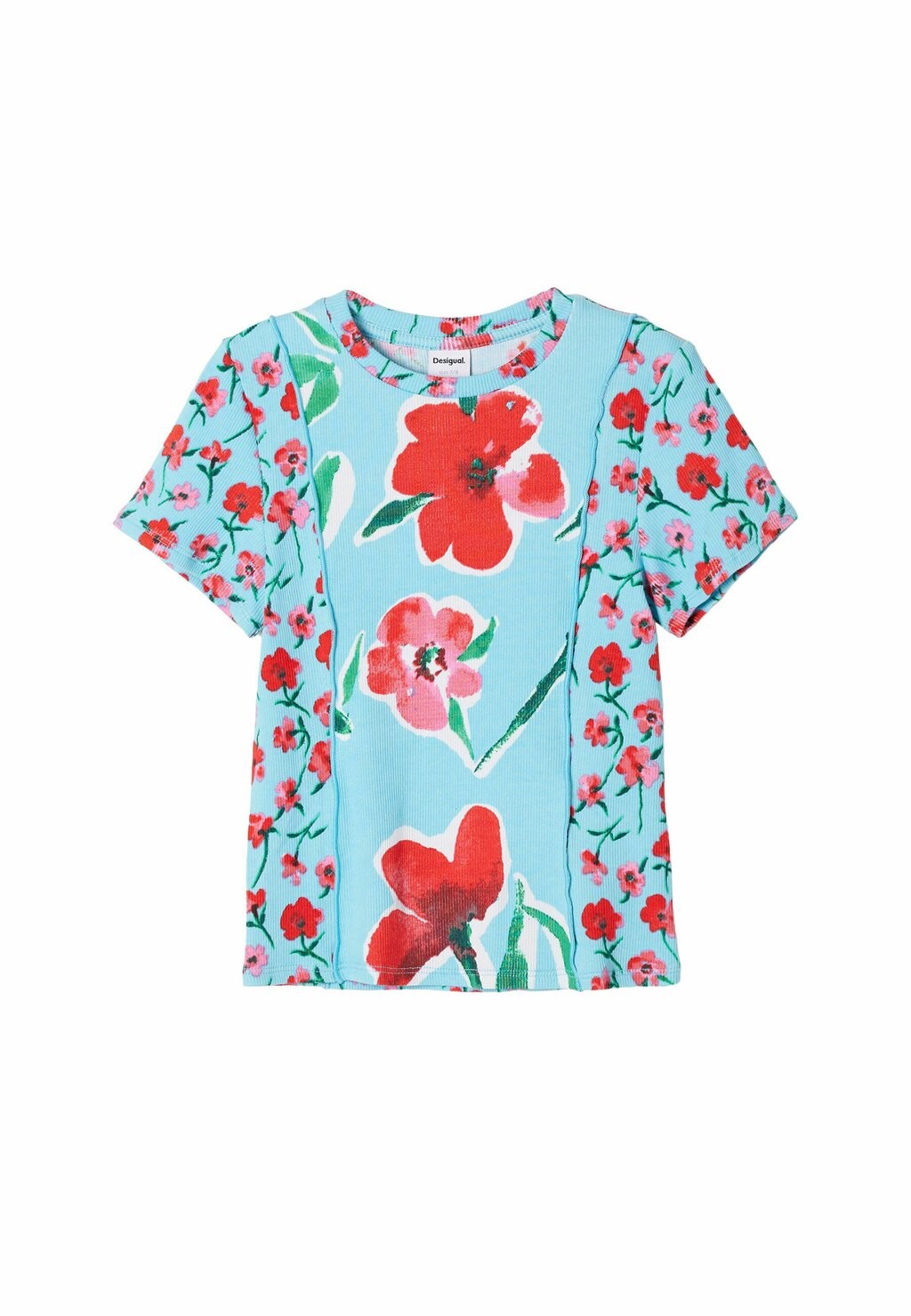 

Футболка с принтом PATCHWORK FLORAL Desigual, цвет light blue