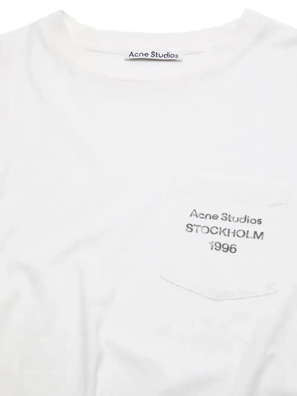 Футболка с длинными рукавами и карманом Acne Studios, белый — фото 3