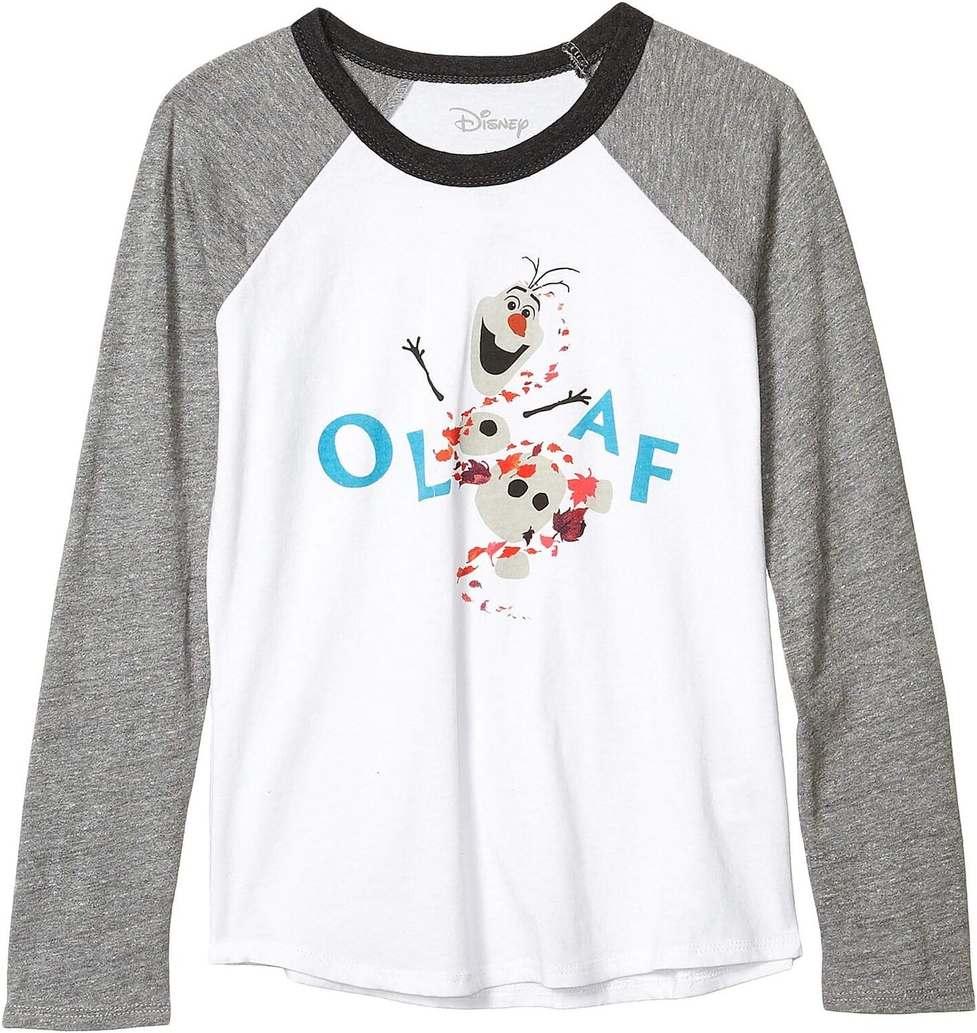

Рубашка Chaser Disney's Frozen "Olaf" Cotton Jersey Blocked Baseball, цвет White/Streaky Grey