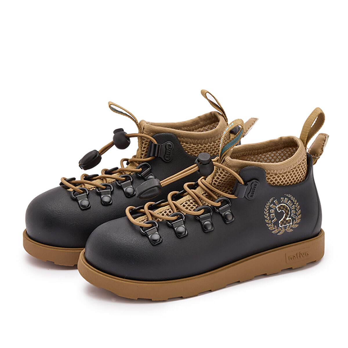 Fitzsimmons Kids Boots Kids Черный|счастливый номер|оливковый коричневый Native Shoes, черный — фото 2