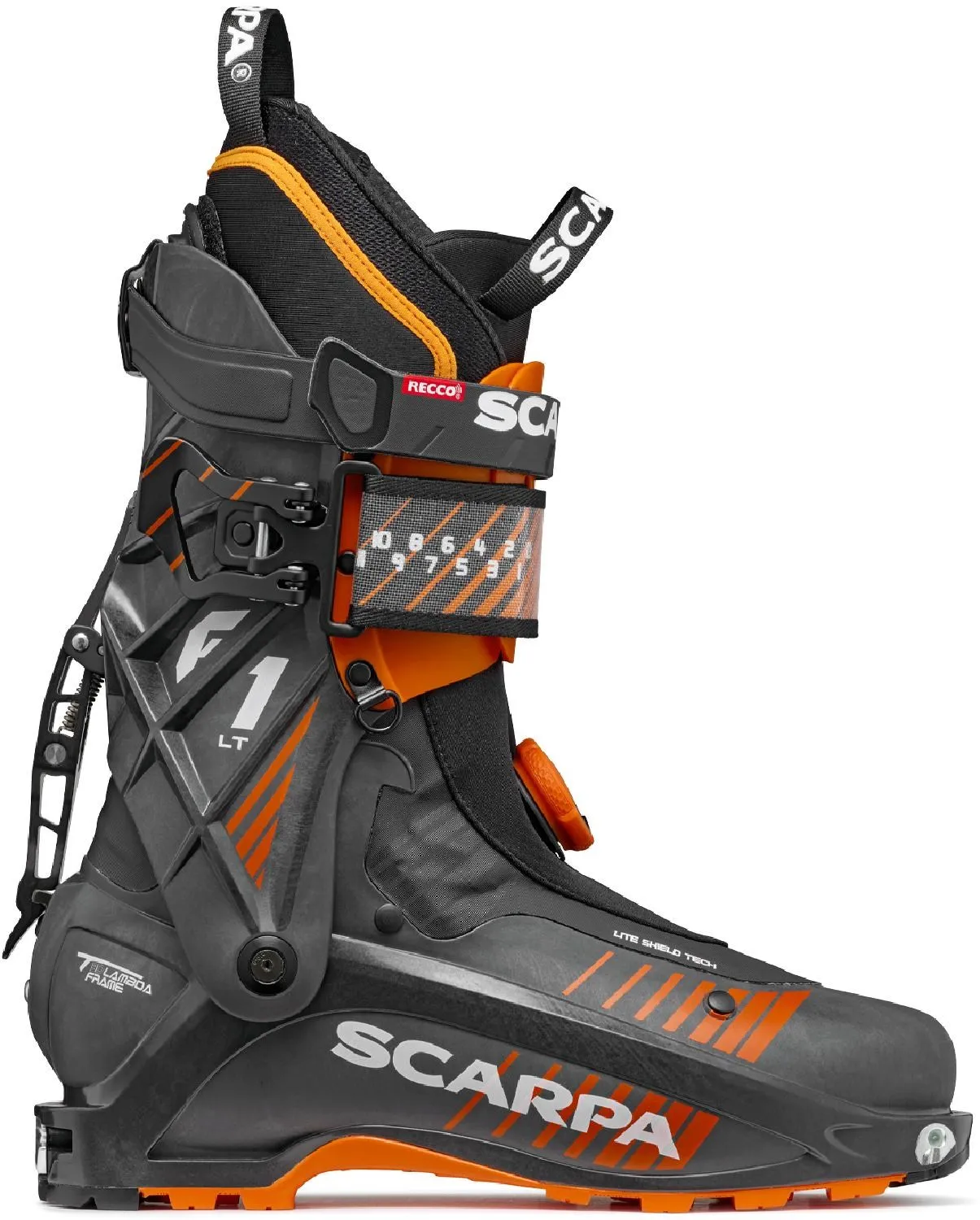 

Горнолыжные ботинки для фрирайда F1 LT Alpine Touring мужские 2024/2025 Scarpa, Carbon/Orange