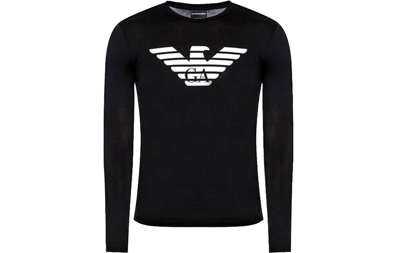 Футболка с длинным рукавом с принтом Kids Logo EMPORIO ARMANI, черный — фото 3