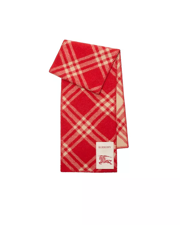 

Шерстяной шарф в клетку Burberry, красный