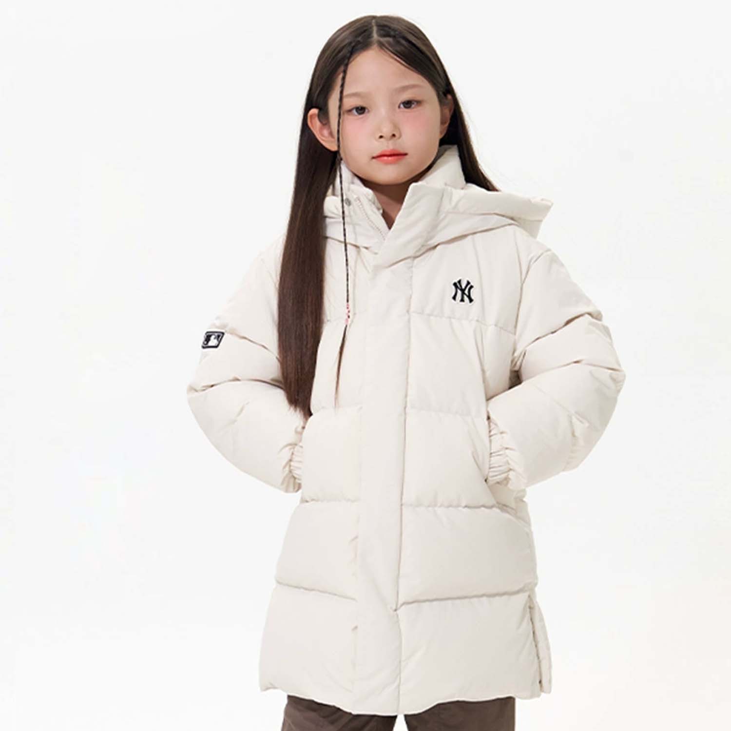 Пуховик New York Yankees 25FW для детей 3-7 лет MLB, слоновая кость — фото 4