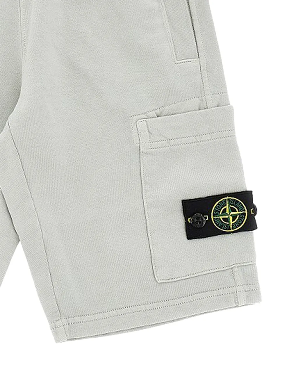 Хлопковые спортивные шорты Stone Island Junior, серый — фото 2