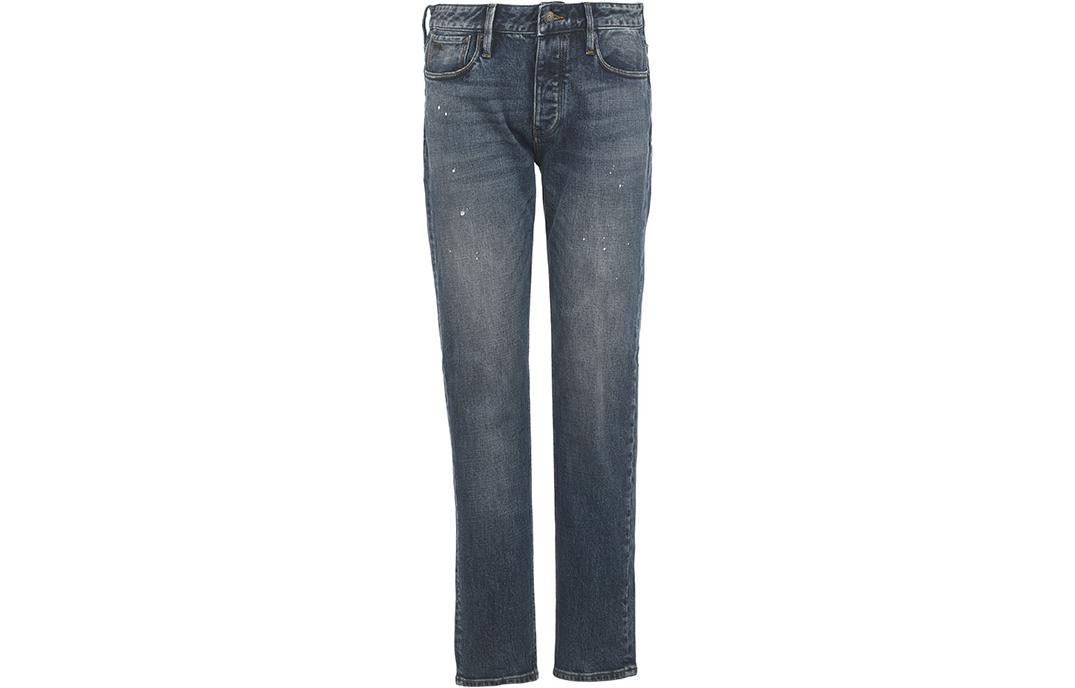 

Джинсы зауженные с логотипом EMPORIO ARMANI, синие