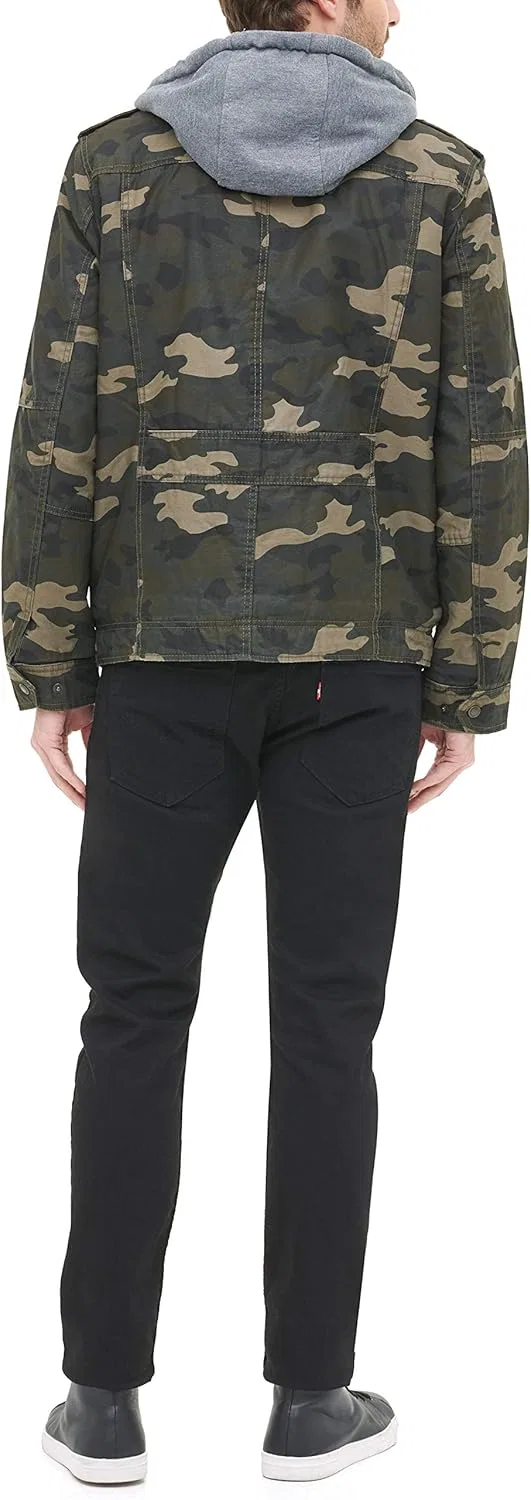 Куртка военного стиля Levi's, камуфляж, стеганая подкладка — фото 2